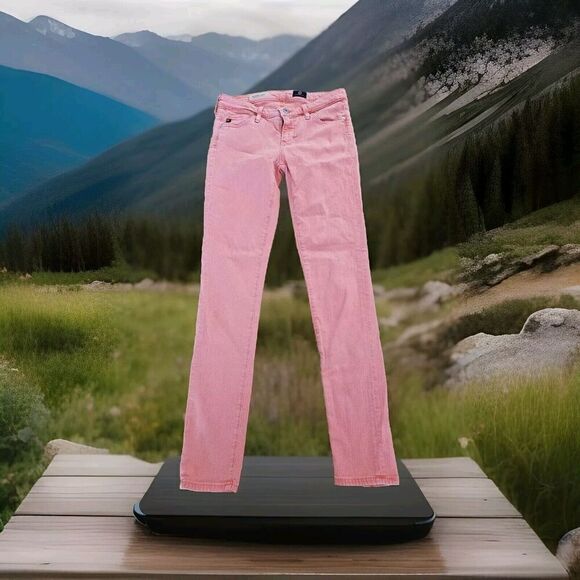 Adriano Goldschmid Jeans Womens 25x28 Pink The Legging Ankle Super Skinny - Picture 1 of 12